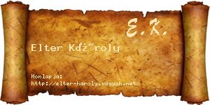Elter Károly névjegykártya