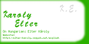 karoly elter business card